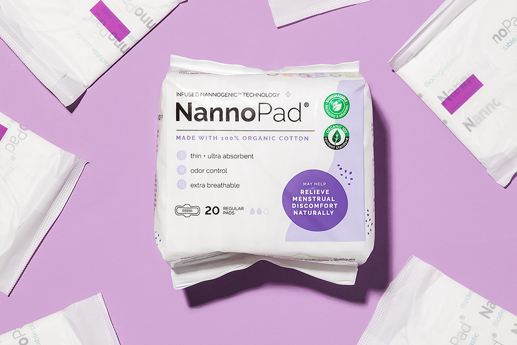 NannoPad® Regular Menstrual Pads - Nannopad organic cotton sanitary pad day pad night pad pantyliner for women cramp relief pain relief pms period pain holistic natural relief relieve pain painkiller